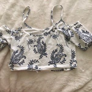 Flowered Crop-Top